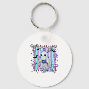 Porte-clés Preppy Colorful Coquette Bow Ghost Boo Girl Éffray
