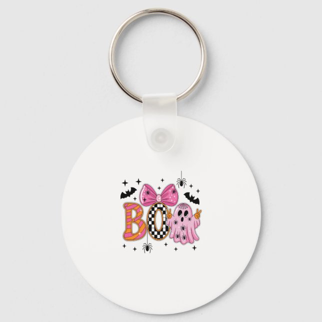 Porte-clés Preppy Éffrayant Halloween Boo (Recto)