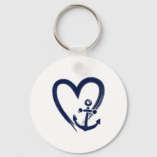 Porte-clés Preppy Nautical Ancres navigateurs Bateaux et Yach (Recto)