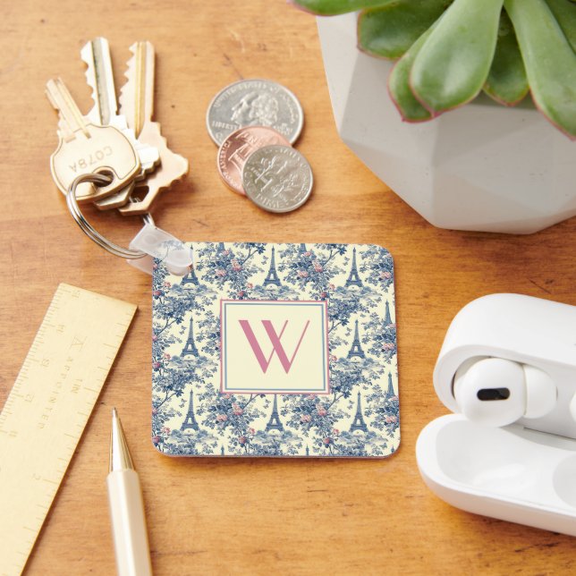 Porte-clés Preppy Parisian Toile Monogram (Bureau)