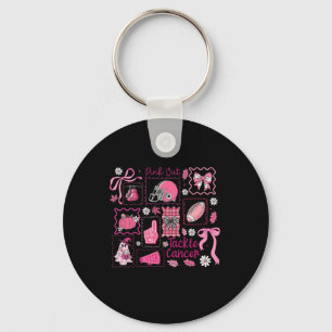 Porte-clés Preppy Pink Out Tacker Cancer Du Sein Footll Bow H