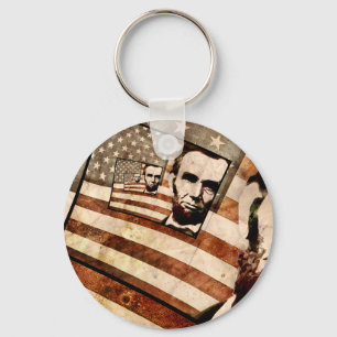 Porte-clés President Abraham Lincoln Patriotic Flag
