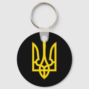 Porte-clés Président Volodymyr Zelensky Ukraine Trident d'or