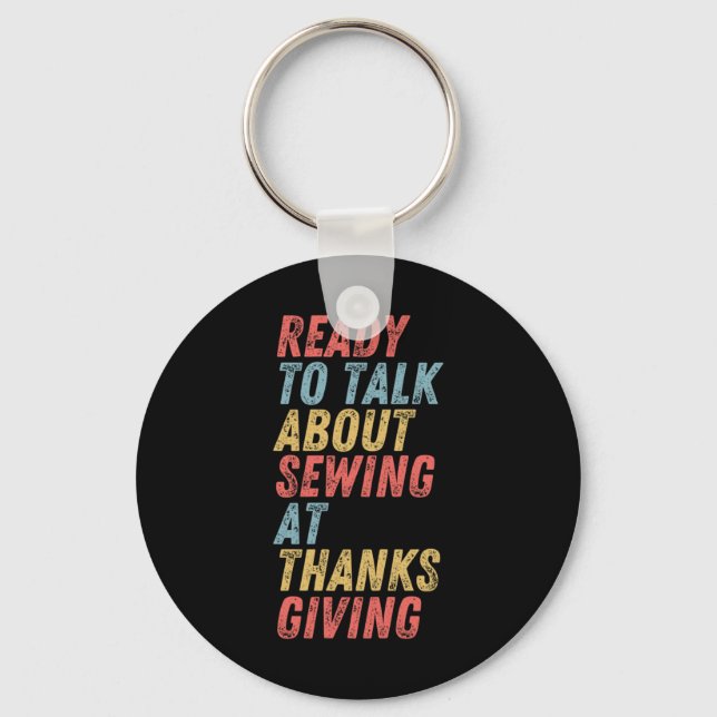 Porte-clés Prêt à parler de coudre à Thanksgiving (Recto)
