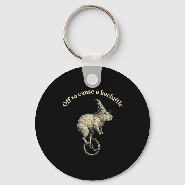 Porte-clés Prêt à provoquer une pagaille mème de capybara drô (Recto)