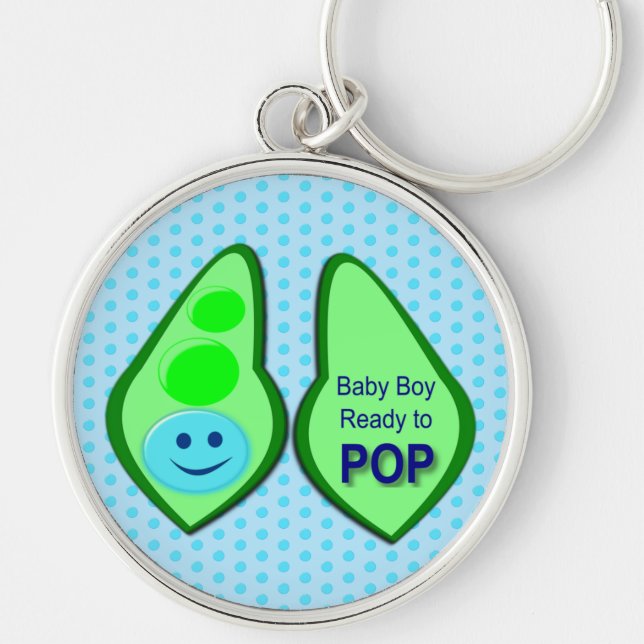 Porte-clés Prêt pour la pop Baby Boy Pea Blue (Devant)