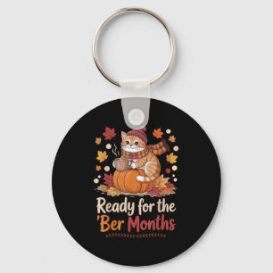 Porte-clés Prêt Pour Les Mois Bers Chat Citrouille Chat Cosy
