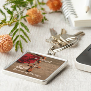 Porte-clés Prêtre 60ème anniversaire de l'Ordination Rose et