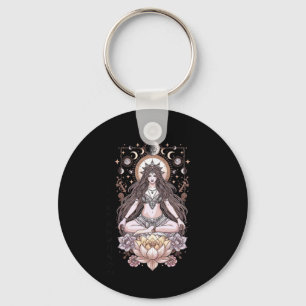 Porte-clés Prêtresse de méditation Lotus Lunaire Phases de la