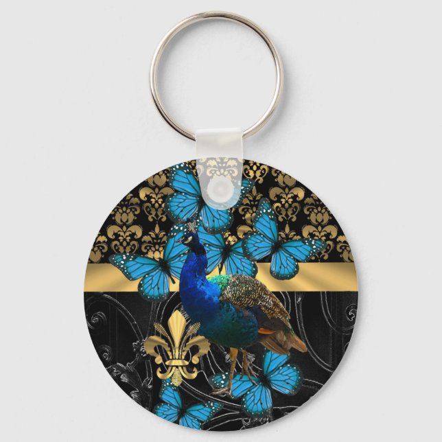 Porte-clés Pretty feminine peacock design (Recto)