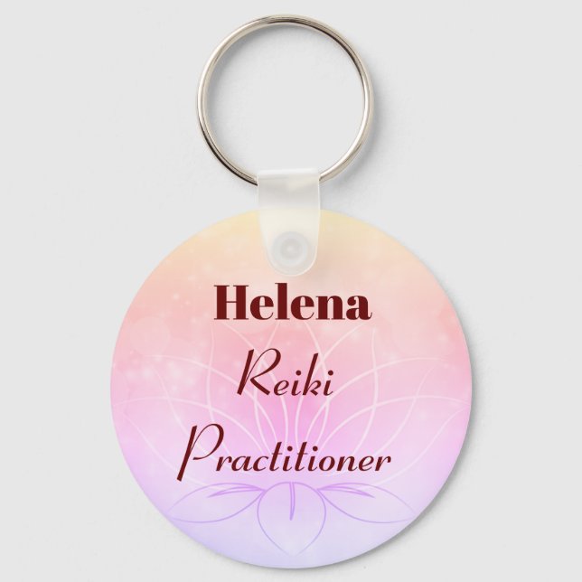 Porte-clés Pretty personalised Reiki Practitioner design (Recto)