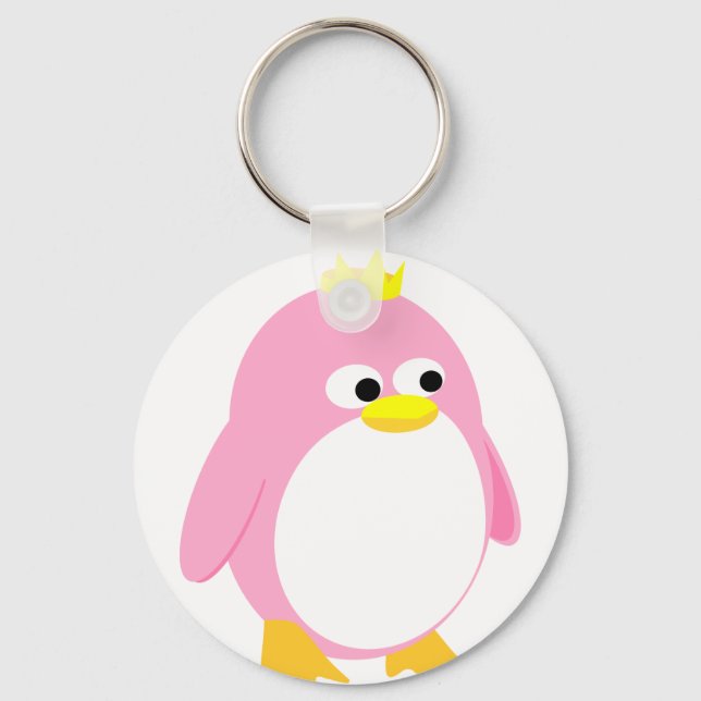 Porte-clés Pretty Pink Princess Penguin, super mignon dessin  (Recto)