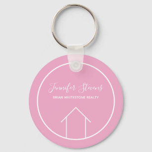 Porte-clés Pretty Pink Real Estate Agent Personalized Realtor