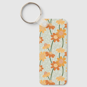 Porte-clés Pretty retro muted 1970 s flowers