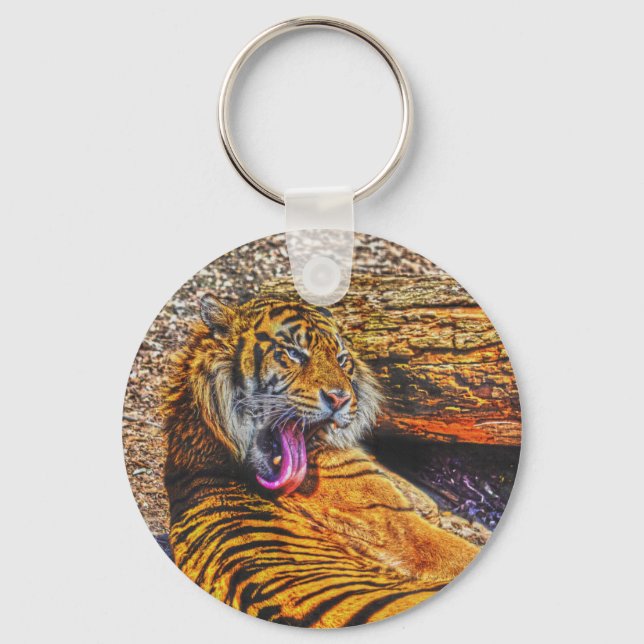 Porte-clés Prévenir Tigre de Sumatran Big Cat Art de la faune (Recto)