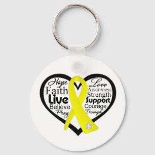 Porte-clés Prévention du suicide Collage du ruban cardiaque