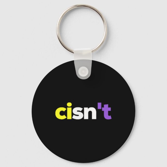 Porte-clés Pride Lgbtq Non-binaire Cisnt, Enby Présentent _ N (Recto)