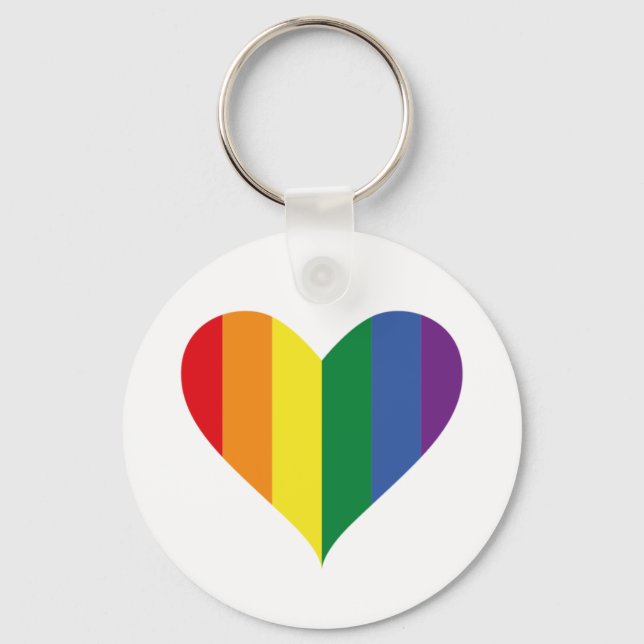 Porte-clés Pride Rainbow Heart Keychain (Recto)