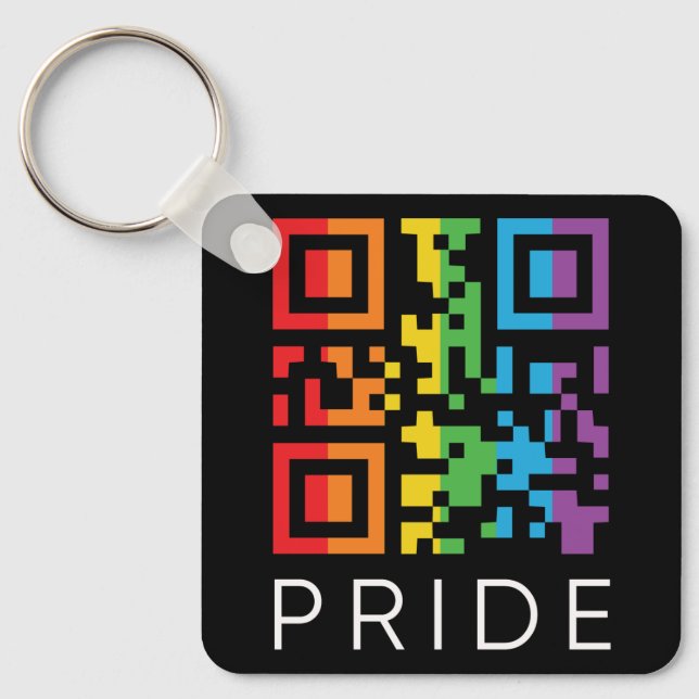 Porte-clés Pride Rainbow QR Code LGBTQIA+ (Recto)