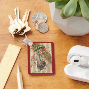 Porte-clés Prière à Saint-Valentin, Vintage dame victorienne