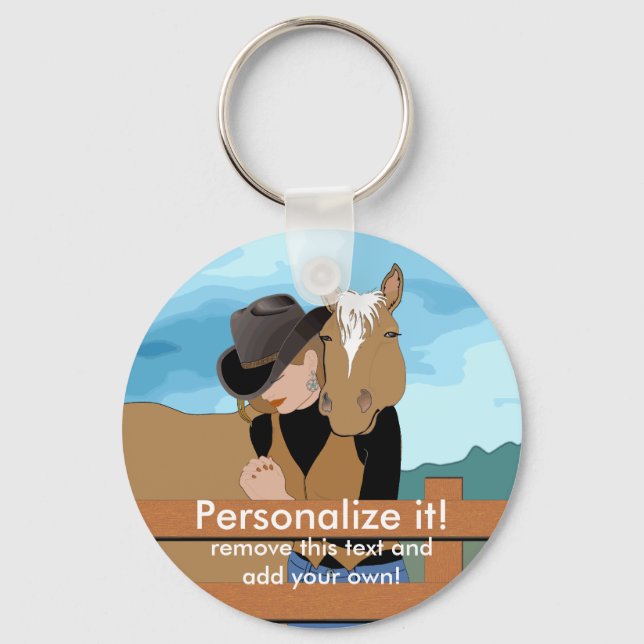 Porte-clés PRIÈRE PERSONNELLE Personnalisée PORTE - CLÉ Cowgi (Recto)