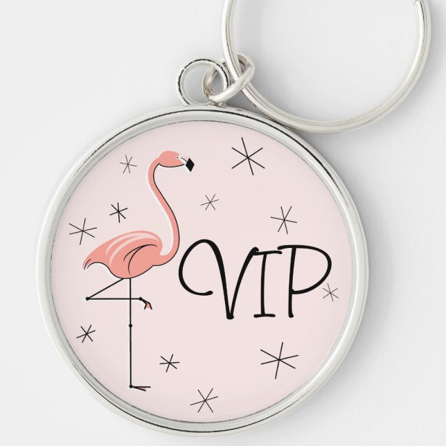 Porte-clés Prime porte - clé rose Flamant rose "VIP" (Devant)