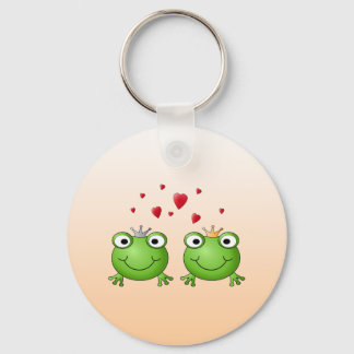Porte-clés Prince Frog et Prince Frog Princess, with heart.