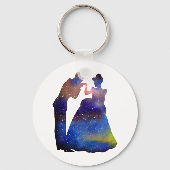 Porte-clés Prince Princess love 5,7 cm Bouton de base Clé Bou (Recto)