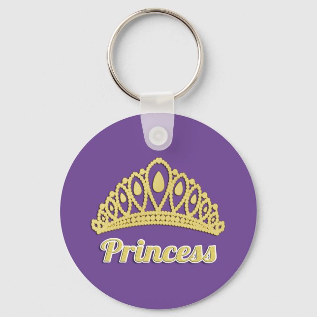 Porte-clés Princess Word Art Golden Crown Magnifique (Recto)