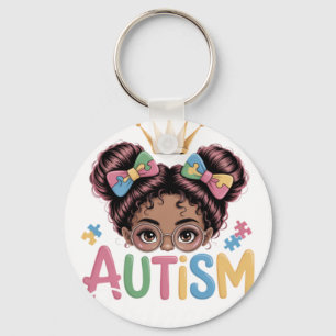 Porte-clés Princesse Autisme Filles Afro Fille Autisme Awa