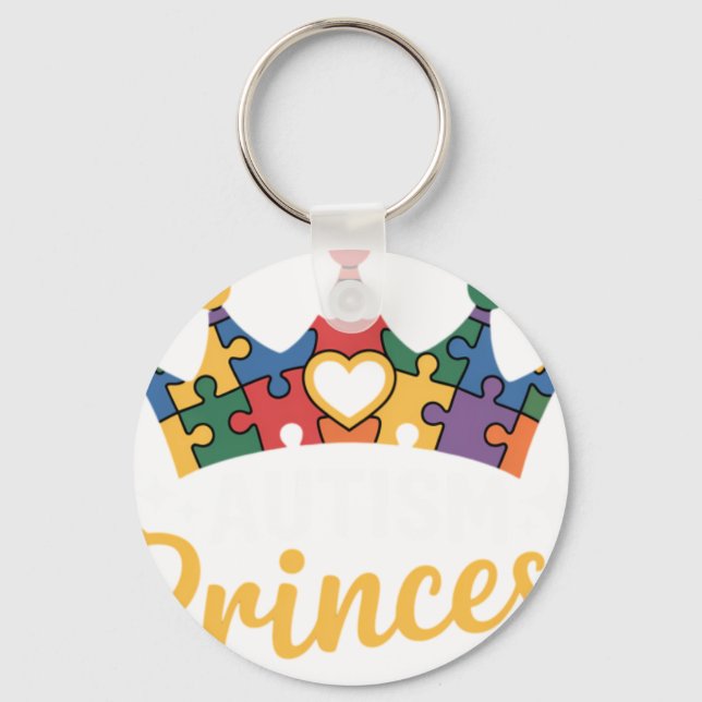Porte-clés Princesse Autiste Fille Sensibilisation à l'Autism (Recto)
