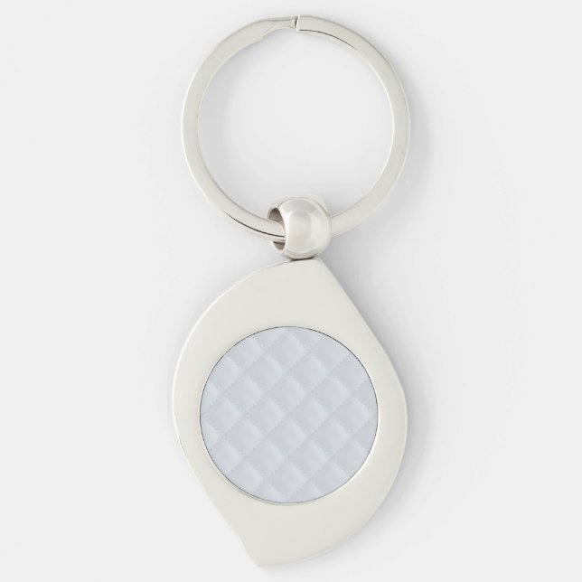 Porte-clés Princesse Bleu-Carré Quilted de Bleu-Bébé de (Devant)