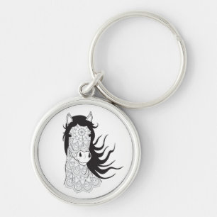 Porte-clés Princesse Cowgirl Cheval Mandala Country Western