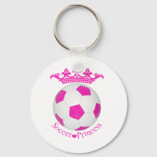Porte-clés Princesse de football, balle de football rose