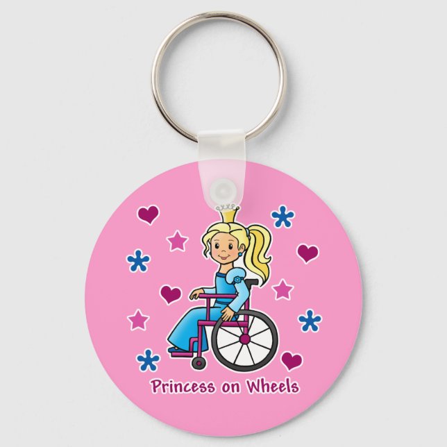 Porte-clés Princesse en fauteuil roulant (Recto)