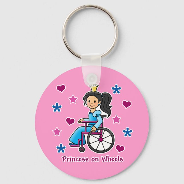 Porte-clés Princesse en fauteuil roulant (Recto)