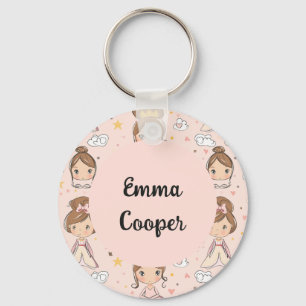 Porte-clés Princesses & Coeurs Pastels doux Enfants