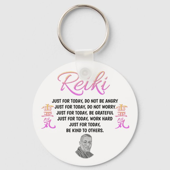 Porte-clés Principes de Reiki Pretty Rose Clavier (Recto)