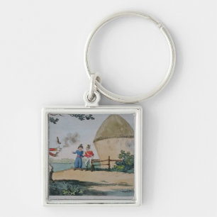 Porte-clés Prise de bec se battant en duel