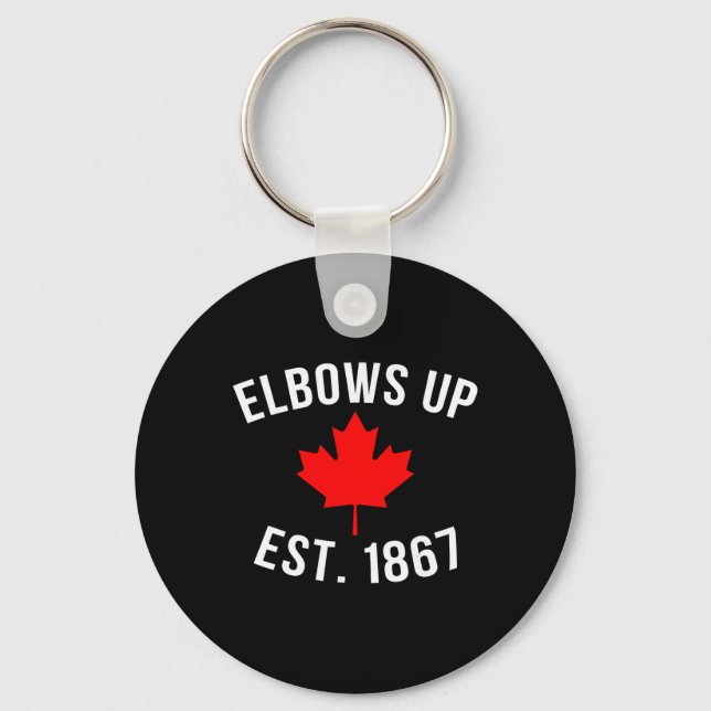 Porte-clés Pro Canada Elbows Up Établie en 1867  (Recto)