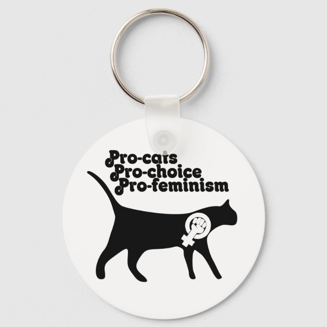 Porte-clés Pro Cats pro Choice pro Feminisme (Recto)