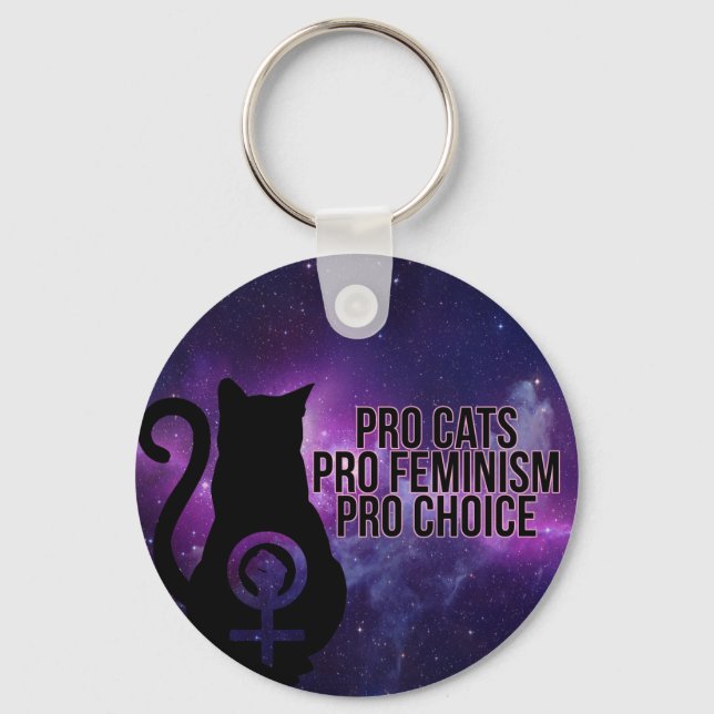 Porte-clés Pro Cats, Pro Feminism, Pro Choice. (Recto)