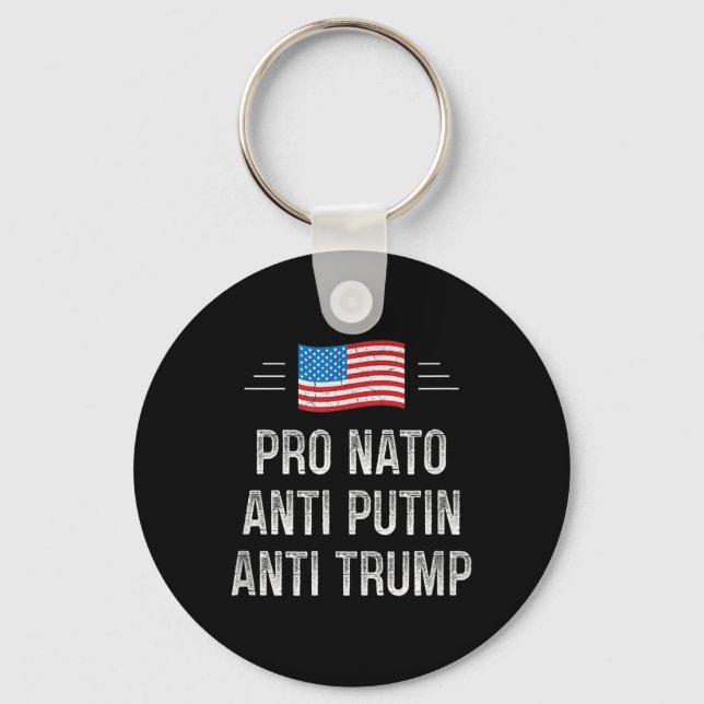 Porte-clés Pro Nato - Anti Poutine - Anti Trump - Style Rétro (Recto)