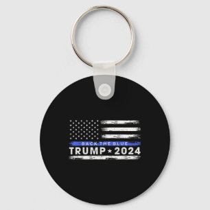 Porte-clés Pro Trump 2024 Retour La Ligne Bleue Bleue Légère