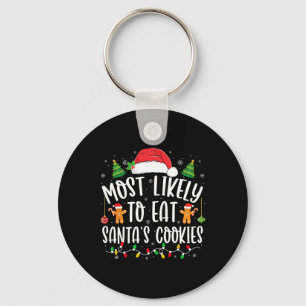 Porte-clés Probable De Manger Père Noël Cookies De Noël Corre