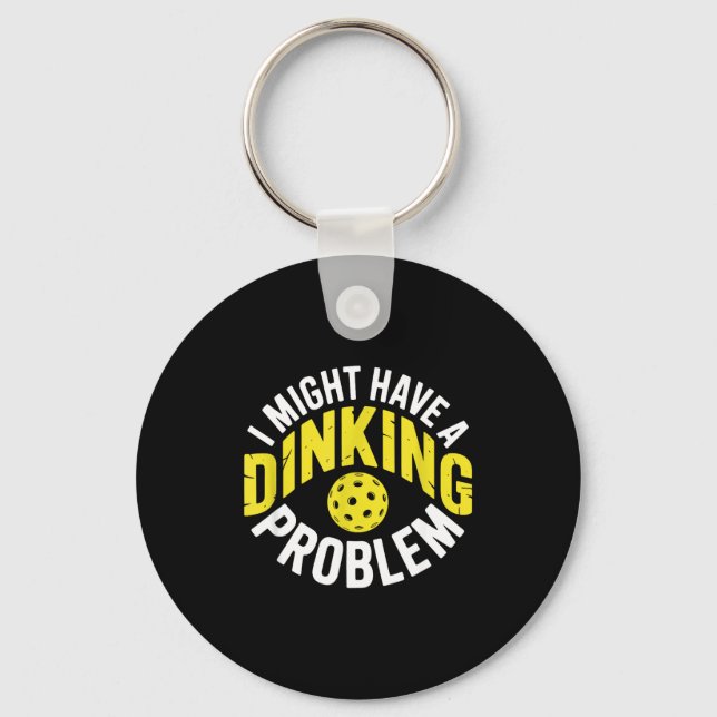 Porte-clés Problème de dinking amateur de pickleball enthousi (Recto)