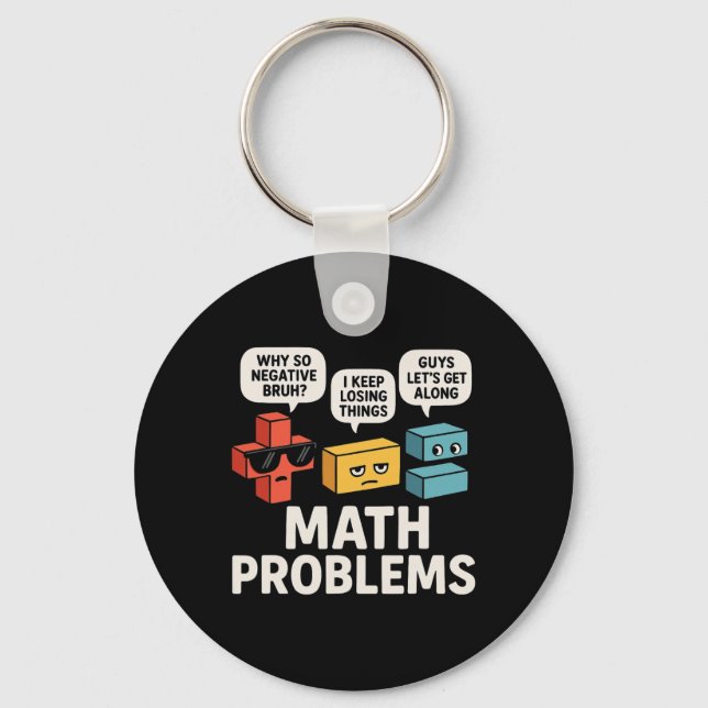 Porte-clés Problèmes de maths symboles professeur drôle Byck  (Recto)