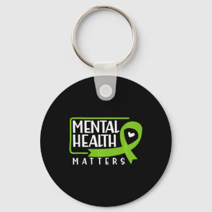 Porte-clés Problèmes de santé mentale Ruban vert Santé mental