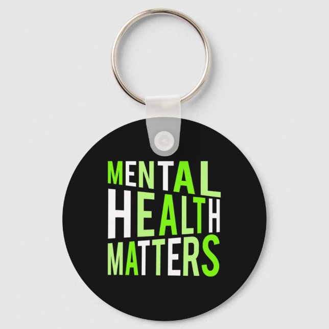 Porte-clés Problèmes de santé mentale Typographie pour le sou (Recto)