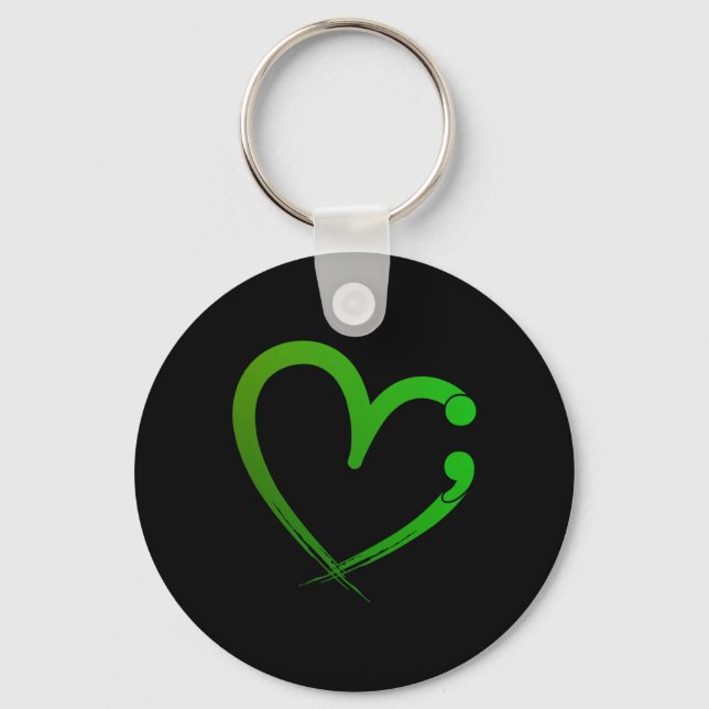 Porte-clés Problèmes de santé Semicolon Mois de sensibilisati (Recto)